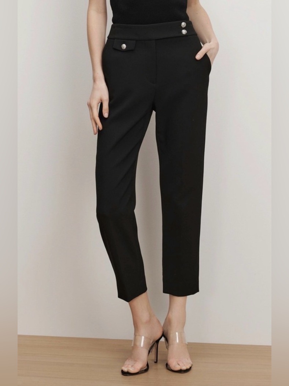 VERONICA BEARD Renzo crest button straight leg trousers size 6